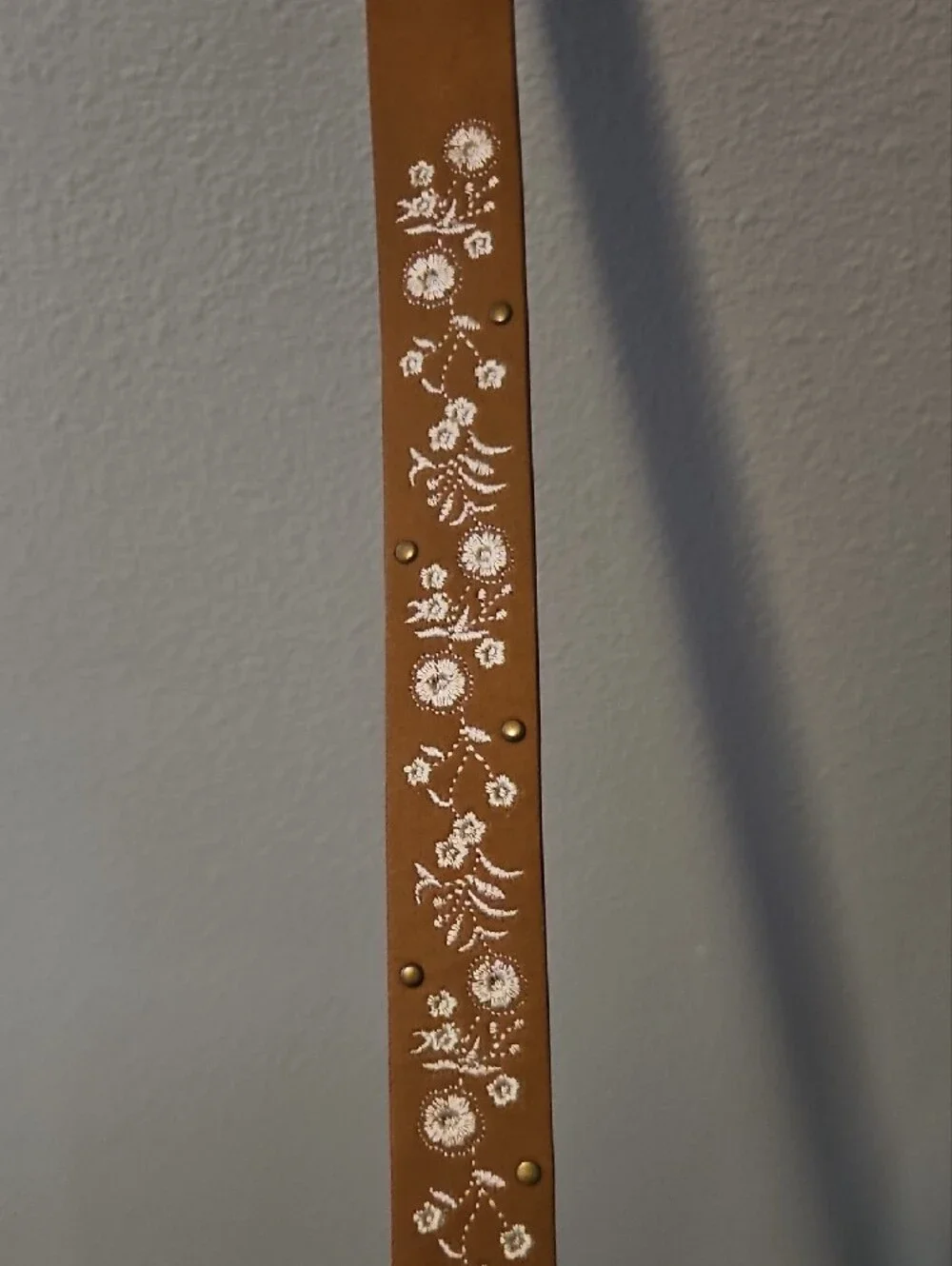 NWOT Wallflower Brown Leather Belt with Silver Floral Studs